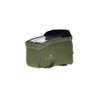 Hapo-G - Sacoche de Cadre vélo - Support Smartphone avec Pare-Soleil - Accessoire vélo électrique (VAE), VTT, VTC, Ville - Capacité de 1,6L - Kaki - 20 x 8 x 10 cm