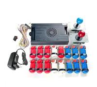HAPP Pandora Saga DX 9800 en 1 Boîte Kit Copier SANWA Joystick, Bouton poussoir DIY Arcade Machine Maison Cabinet avec Tutoriel (Rouge Bleu)