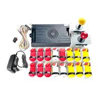 HAPP Pandora Saga DX 9800 en 1 Boîte Kit Copier SANWA Joystick, Bouton poussoir DIY Arcade Machine Maison Cabinet avec Tutoriel (Rouge Jaune)