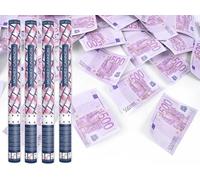 Happenings Lot de 4 canons à confettis pétales de rose, cœurs, mariage, anniversaire, fête prénatale, fournitures de fête, 60 cm (billets) CON60EB