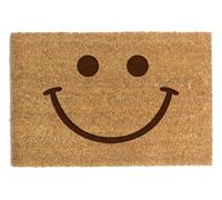Happenings Paillasson en fibre de coco - Paillasson amusant avec motif « Smile :) » - Comme cadeau - Paillasson pour la maison (60 x 90 cm)
