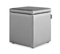 Happers Arcon Pouf cube en cuir synthétique Différentes couleurs Único argent
