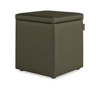 Happers Arcon Pouf cube en cuir synthétique Différentes couleurs Único Taupe