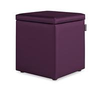 Happers Arcon Pouf cube en cuir synthétique Différentes couleurs Único violet