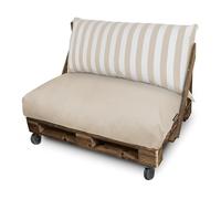 Happers Coussin Imperméable et Déhoussable pour Palette Toldotex Écru 120x60