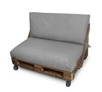 Happers Coussin Palette en Naylim Imperméable pour Extérieur Set 120x80+120x45 Gris Clair