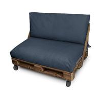 Happers Coussin Palette en Naylim Imperméable pour Extérieur Set 120x80+120x45 Gris Pétrole