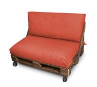 Happers Coussin Palette en Naylim Imperméable pour Extérieur Set 120x80+120x45 Orange