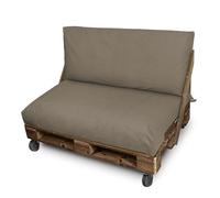 Happers Coussin Palette en Naylim Imperméable pour Extérieur Set 120x80+120x45 Sable