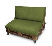 Happers Coussin Palette en Naylim Imperméable pour Extérieur Set 120x80+120x45 Vert