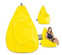 Happers Housse Pouf Poire Vide Similicuir Intérieur Jaune XL