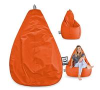 Happers Housse Pouf Poire Vide Similicuir Intérieur Orange XL