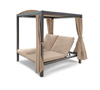 Happers Lit balinais et Bain de Soleil Double avec auvent pour Jardin, Espace Chill-Out et extérieur