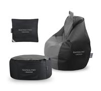 Happers Pack Gamer Gris: Pouf Gamer Pro + Repose-Pieds + Coussin