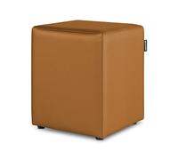 Happers Pouf cube en cuir synthétique Différentes couleurs Único Camel