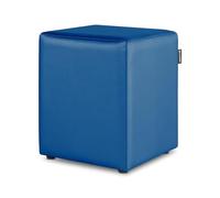 Happers Pouf Cube en Similicuir pour Salon ou Chambre Bleu
