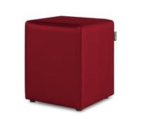 Happers Pouf Cube en Similicuir pour Salon ou Chambre Grenat