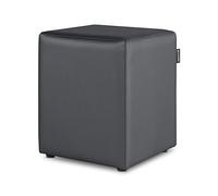 Happers Pouf Cube en Similicuir pour Salon ou Chambre Gris