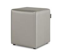 Happers Pouf Cube en Similicuir pour Salon ou Chambre Gris Clair