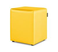 Happers Pouf Cube en Similicuir pour Salon ou Chambre Jaune