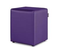 Happers Pouf Cube en Similicuir pour Salon ou Chambre Lilas