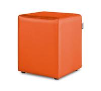 Happers Pouf Cube en Similicuir pour Salon ou Chambre Orange