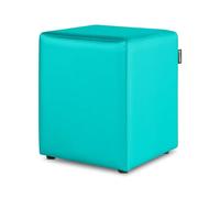 Happers Pouf Cube en Similicuir pour Salon ou Chambre Turquoise