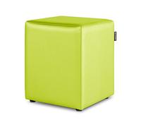 Happers Pouf Cube en Similicuir pour Salon ou Chambre Vert