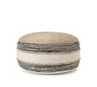 HAPPERS Pouf en jute coton Ceci. Repose-pieds, tabouret bas, ottoman, design exclusif avec rembourrage inclus