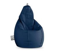 Happers Pouf Poire Simili Cuir Intérieur Bleu XXL