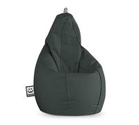 Happers Pouf Poire Simili Cuir Intérieur Gris XL