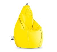Happers Pouf Poire Simili Cuir Intérieur Jaune XL