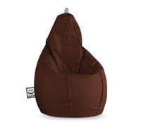 Happers Pouf Poire Simili Cuir Intérieur Marron XXL