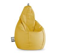 Happers Pouf Poire Simili Cuir Intérieur Moutarde XXL