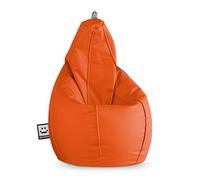 Happers Pouf Poire Simili Cuir Intérieur Orange XXL