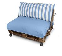 Happers Set 2 Coussins Imperméables et Déhoussables pour Palette Toldotex Ciel