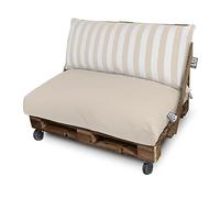 Happers Set 2 Coussins Imperméables et Déhoussables pour Palette Toldotex Écru