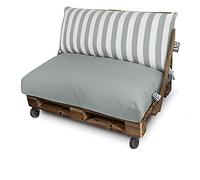 Happers Set 2 Coussins Imperméables et Déhoussables pour Palette Toldotex Gris