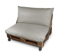 Happers Set Coussins Imperméables et Déhoussables pour Palette en Similicuir pour Extérieur Gris Clair