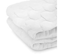 HAPPERS Surmatelas en Fibre Hypoallergénique Blanc avec Toucher Plume 135 x 190 x 2 cm