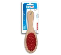 HAPPET Brosse Double Face pour Chien et Chat L 22.4x6cm Brosse En Bois avec Poils et Aiguilles pour Les Soins Quotidiens Démêlant et Lissage Des Poils