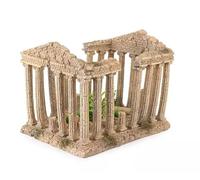 HAPPET Décoration d'aquarium ruines grecques, colonnes de 20 cm - Temple réaliste avec colonnes de style antique, décoration d'aquarium en pierre, cachette de poisson.