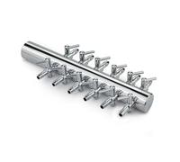 HAPPET Distributeur d'air en métal avec vannes 12 sorties - Régulateur de débit pour aérateur d'aquarium, entrée 19 mm, sorties 5 mm, construction métallique durable, pour aquariums, 1 pièce
