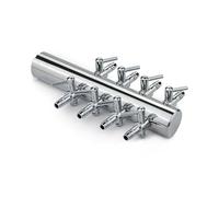HAPPET Distributeur d'air en métal avec vannes 8 sorties - Régulateur de débit pour aérateur d'aquarium, entrée 19 mm, sorties 5 mm, construction métallique durable, pour aquariums, 1 pièce