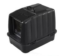 HAPPET Elite Litière Couverte pour Chat - Noir, avec Porte et Poignées, Facile à Nettoyer, Élégant et Pratique 51,5 × 38 × 38 cm