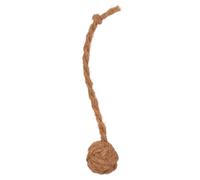 HAPPET Jouet boule de noix de coco avec corde S - Jouet naturel pour chien avec corde, boule de noix de coco, jouet interactif pour traîner et récupérer, jouet à mâcher durable