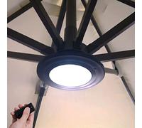 Happetite Parapluie avec télécommande, rechargeable pour patio avec 3 modes de luminosité, pour parasol déporté en extérieur et jardin (noir)