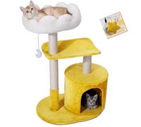 Happi N Pets New Cloud Arbre à chat à plusieurs niveaux avec grand niche et griffoirs en sisal, perchoir de fenêtre, mobilier stable pour chat, arbre d'activité pour chat avec jouet étoile gratuit