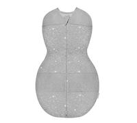 happiest baby Couverture d'emmaillotage Sleepea - Cotton 100% Bio - Favorise Un développement sain des Hanches (Gris Motif Étoiles, Petit)