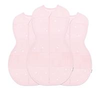 happiest baby Couverture d'emmaillotage Sleepea - Cotton 100% bio - Favorise un développement sain des hanches - Lot de 3 Nouveau-né (Rose Motif Étoiles, 2 x Petit, 1 x Moyen)